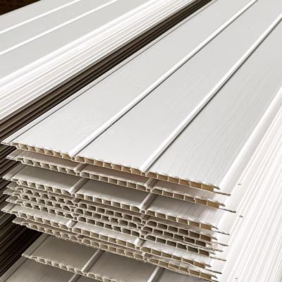 Soffitto impermeabile bianco a doppia scanalatura WPC Pannello scanalato Falso Produttore dalla fabbrica per case e uffici.