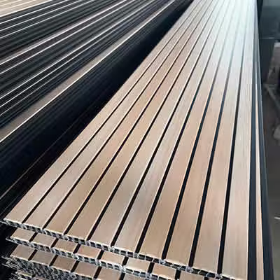 Professional 9-groove WPC wall panels with black lines vertical for Architectural Projects and Contractors