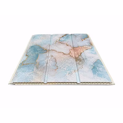 Panneaux à persiennes en PVC à 2 rainures pour plafonds d'hôtels et décoration murale de bureaux, dans des styles « marbre de luxe » et « paysages artistiques »