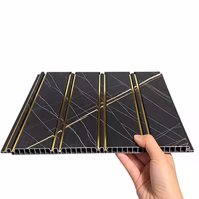 Produttore diretto di pannelli per soffitti in PVC nero a 7 scanalature per la decorazione d'interni - Quantità minima d'ordine ridotta e campioni gratuiti