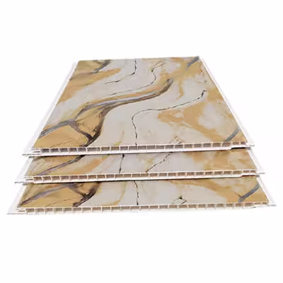 25cm Wide, 8mm Thick Flat Marble Pattern PVC Plastic Ceiling Boards Manufacturer in China for Wholesale Export